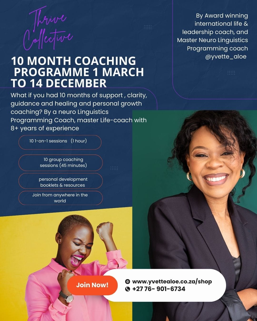 Thrive  Collective:10  Month Healing  and personal Development Program and Cseommunity: Transform Your Life with Yvette Ratshikhopha